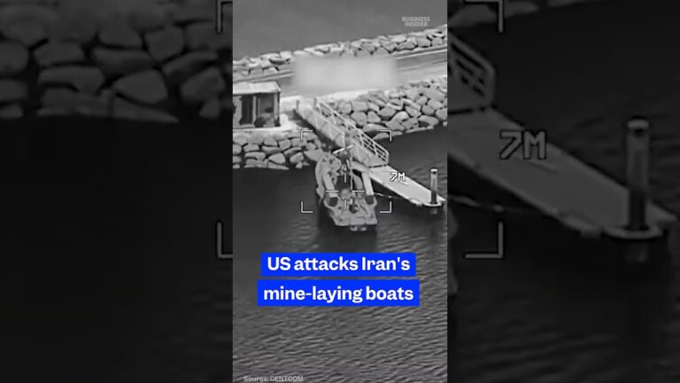 Video from CENTCOM appears to show strikes on Iranian mine-laying vessels. #StraitOfHormuz